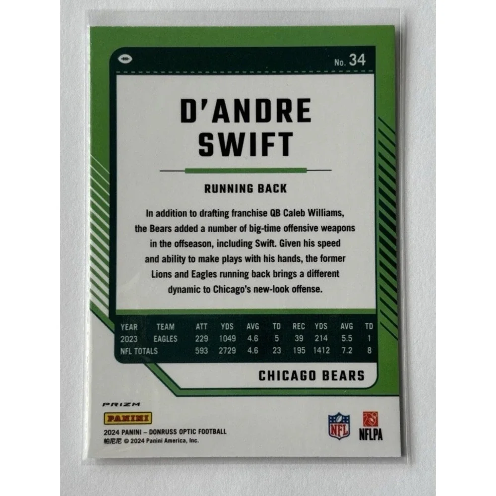 2024 D'Andre Swift RC Donruss‎ Optic Silver Prizm
